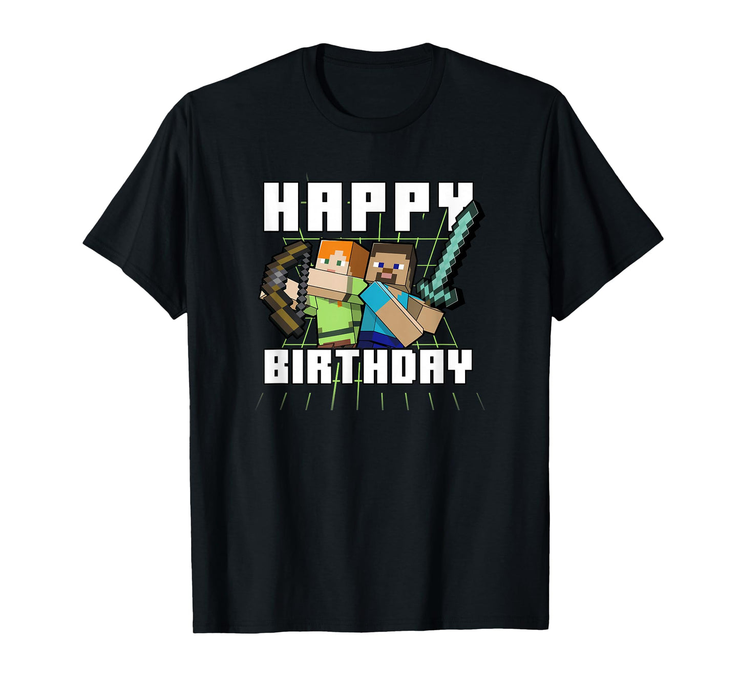 Minecraft Alex & Steve Happy Birthday T-Shirt