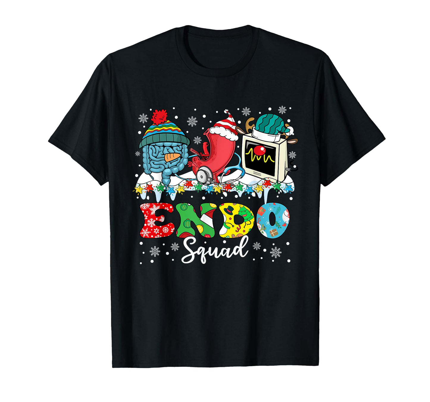 Endoscopy Squad Stomach Santa Hat Endoscopy Tech Christmas T-Shirt