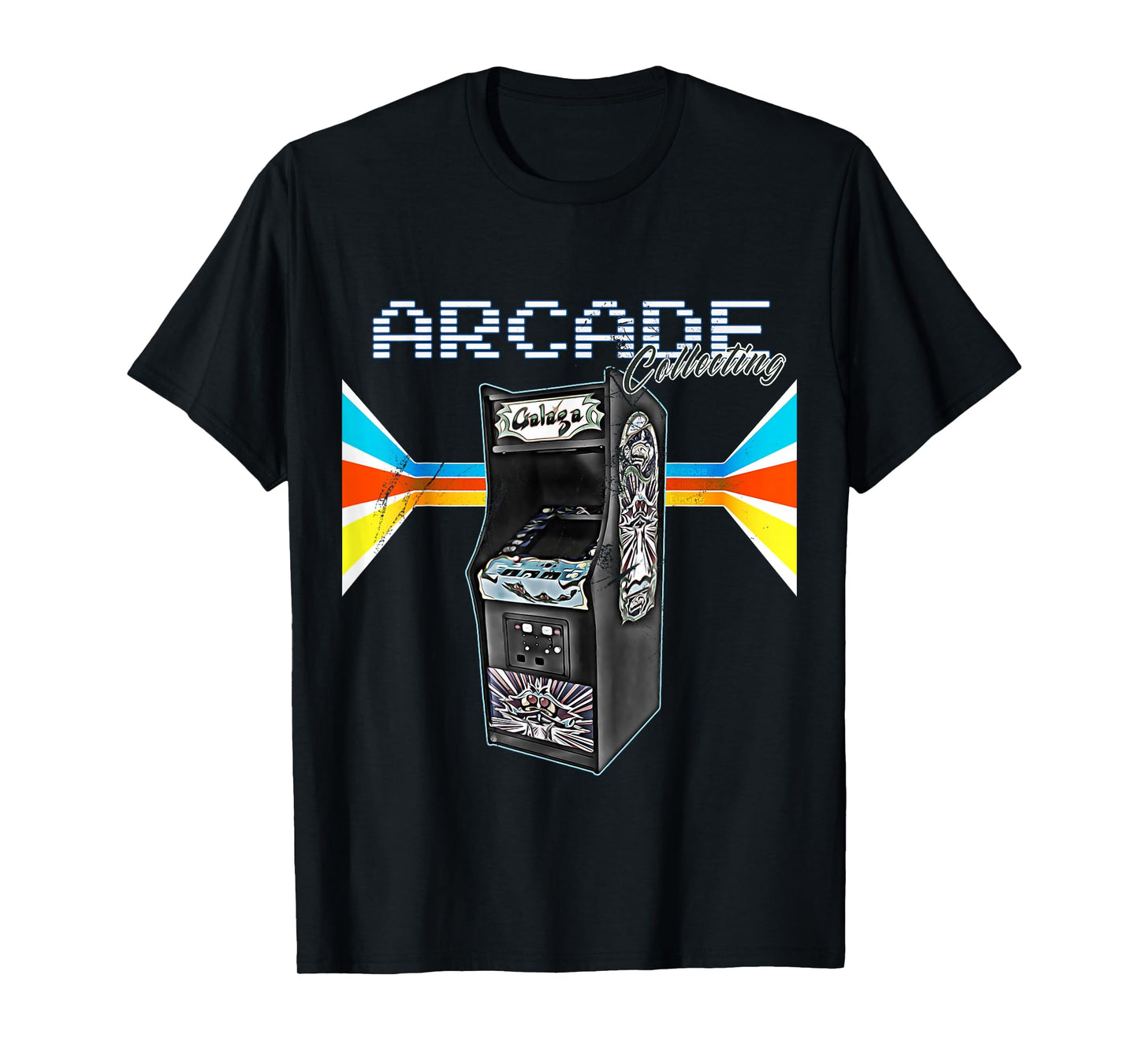 Vintage Arcade Retro Console Video Computer Gamer Unisex-Adults Arcade Cabinet Machine 1970-1990 Video Game Collection T-Shirt Black Medium