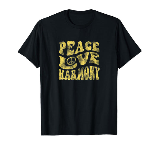 Peace Love Harmony Groovy Hippie Retro T Shirt T-Shirt