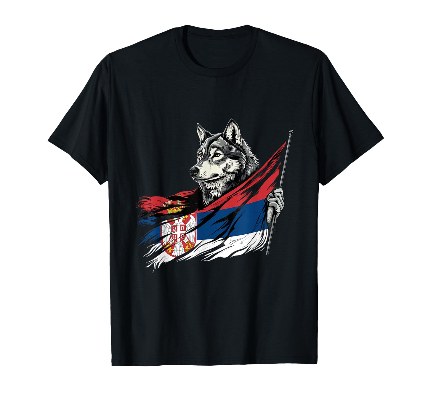 Serbia Flag Serbian Pride Serbian Roots Wolf Heart Srbija T-Shirt