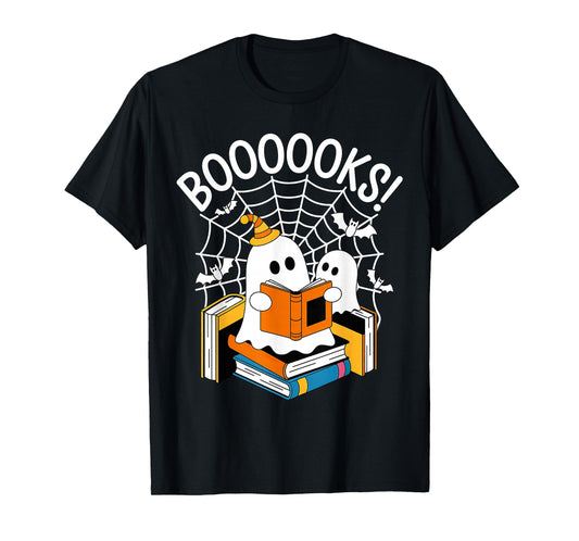 Boooooks Ghost Read More Books Halloween T-Shirt