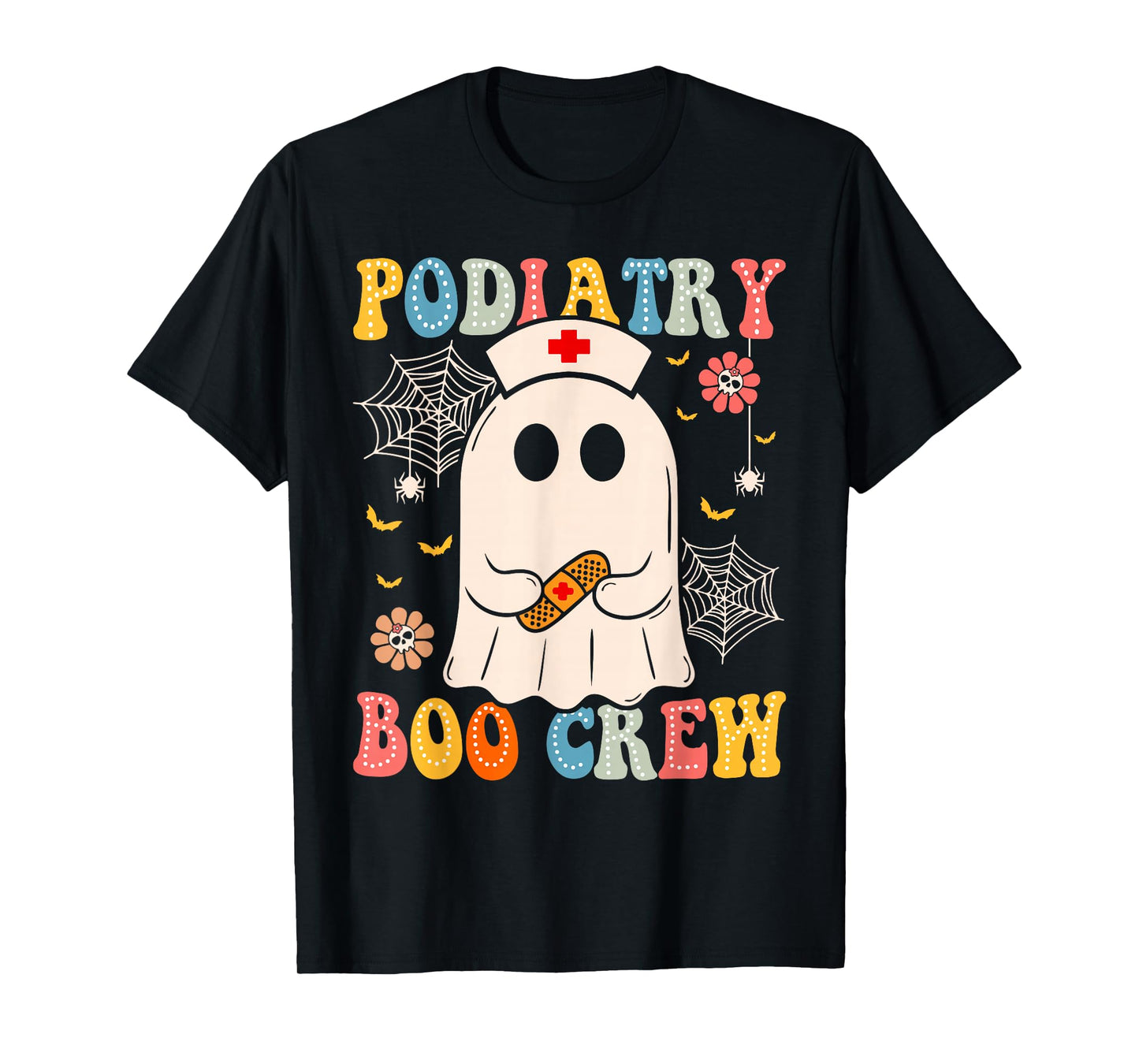 Groovy Podiatry Boo Crew Nurse Funny Ghost Halloween Nurse T-Shirt