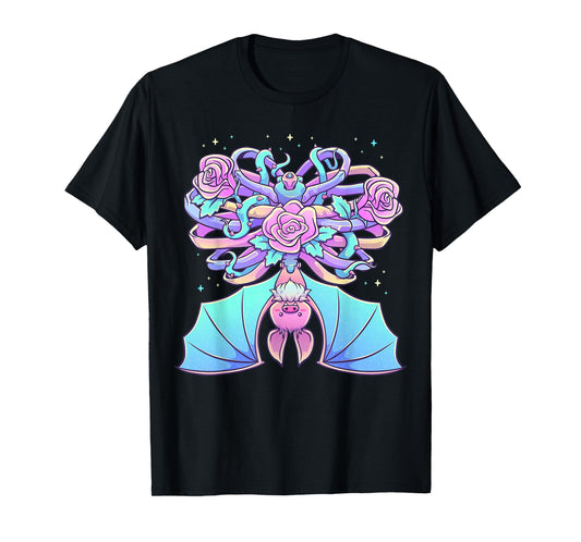 Kawaii Pastel Goth Cute Creepy Bat Skeleton Witchy Aesthetic T-Shirt