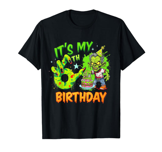 It's My 6Th Birthday Zombie Lover 6 Year Old Horror Bday T-Shirt