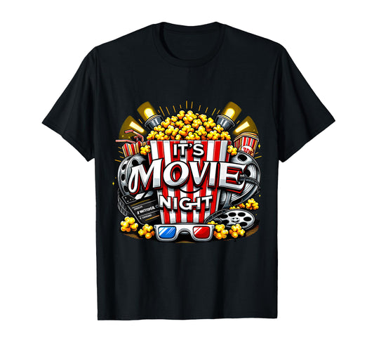 It's Movie Night Popcorn Cinema T-Shirt