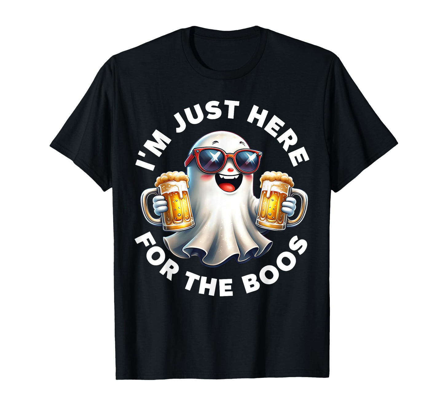 I'm Just Here for The Boos Ghost Beer Halloween Costume T-Shirt
