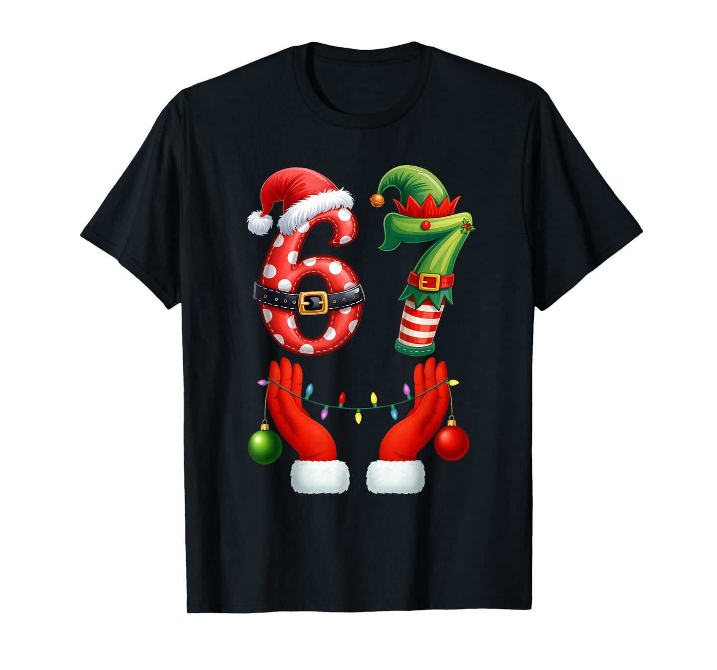 67 Christmas 6 7 Meme Pajamas Holiday Gen Alpha Slang T-Shirt