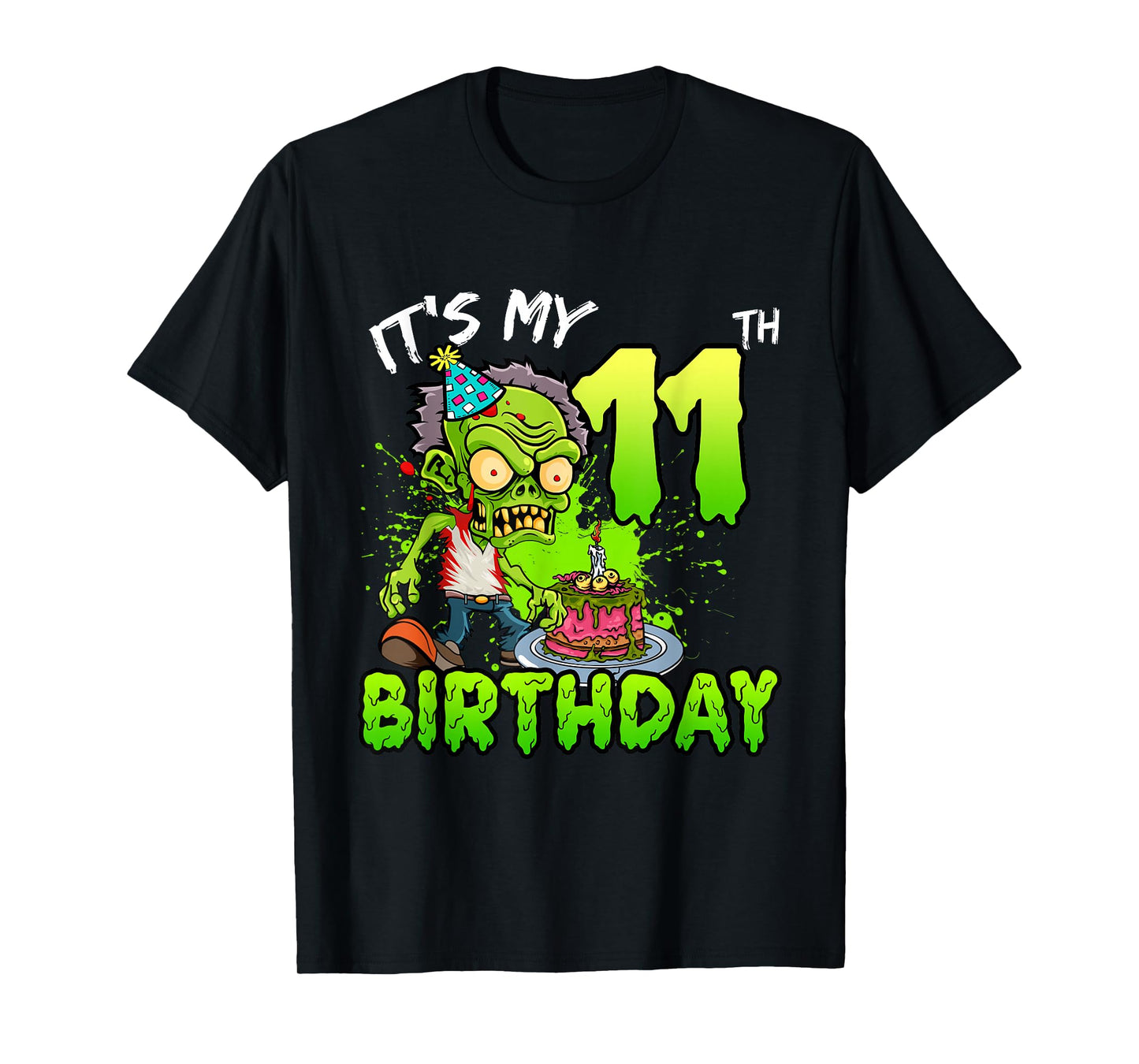 It's My 11th Birthday Zombie Lover 11 Year Old Boys Girls T-Shirt