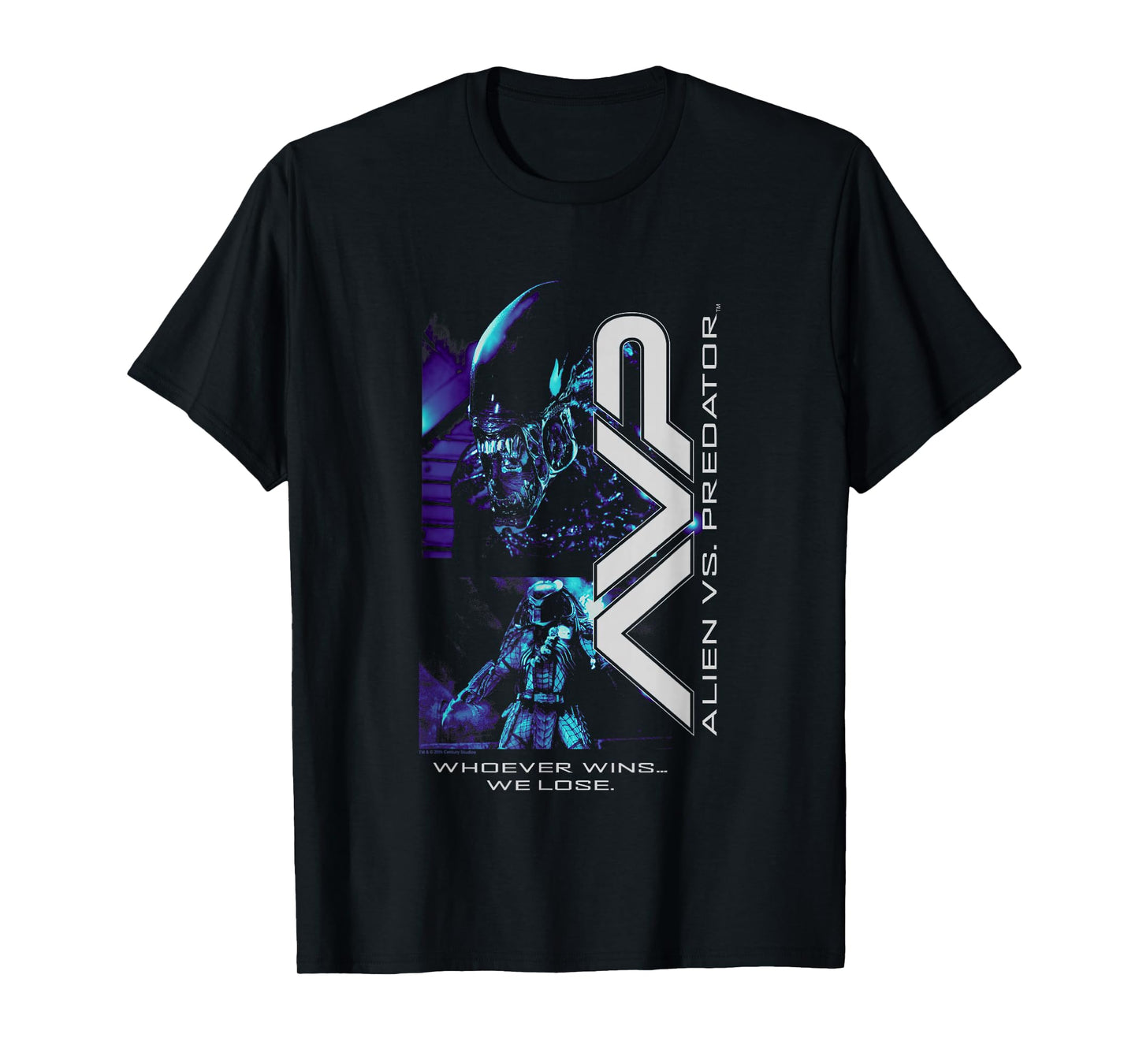 Alien vs Predator Whoever Wins… We Lose Big Chest Portrait T-Shirt