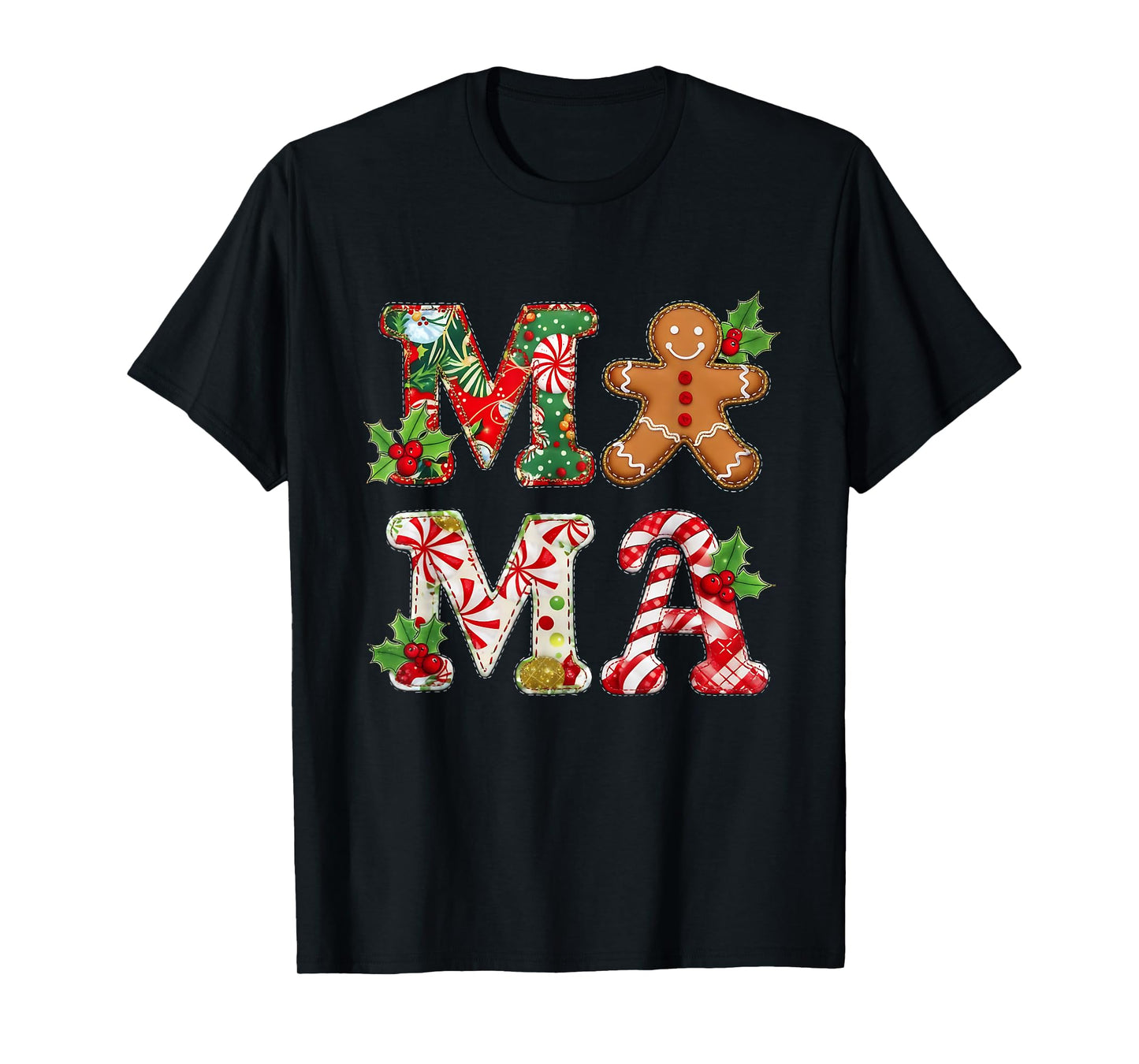 Mama Christmas Gingerbread Holiday Festive Design T-Shirt