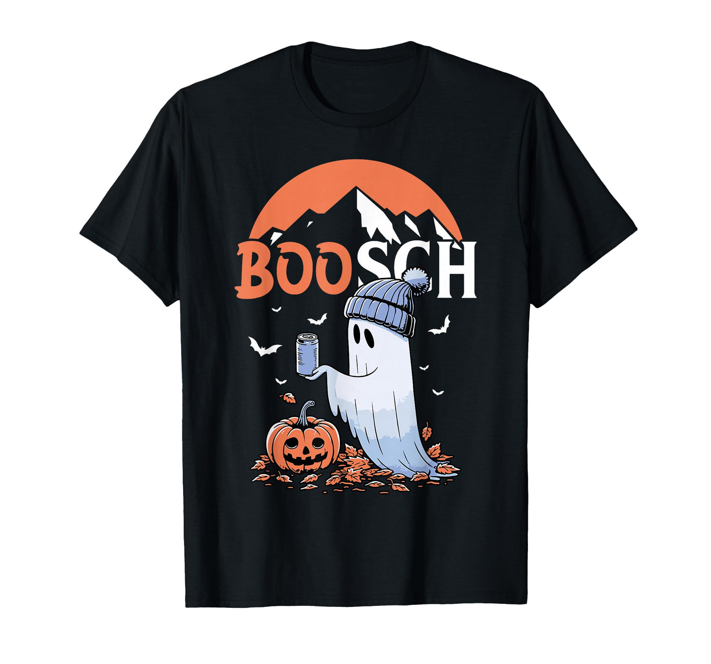 Cute Boo Ghost Halloween Pumpkin Beer Drinking Spooky Season T-Shirt