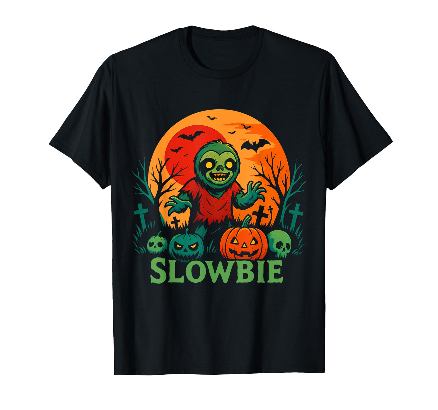 Funny Halloween Sloth Zombie Slowbie Costume Spooky Season T-Shirt