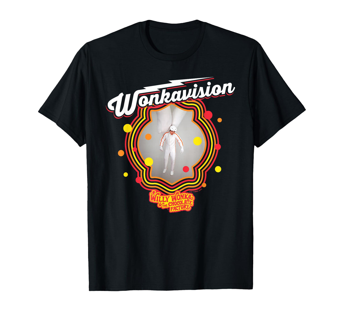 Willy Wonka & The Chocolate Factory T-Shirt - Unisex-Adults, Black, Small, Short Sleeve, Solid with Graphic Print, Crew Neck, Modern, Casual, Movie Fans, Casual Clothing Enthusiasts, Vacationers