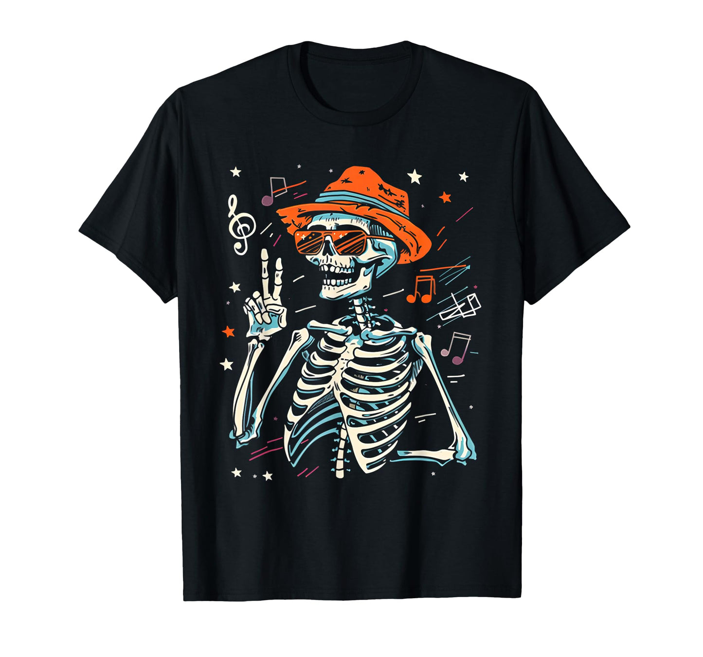 Funny Halloween Rocker Skeleton Hand Rock On Halloween T-Shirt