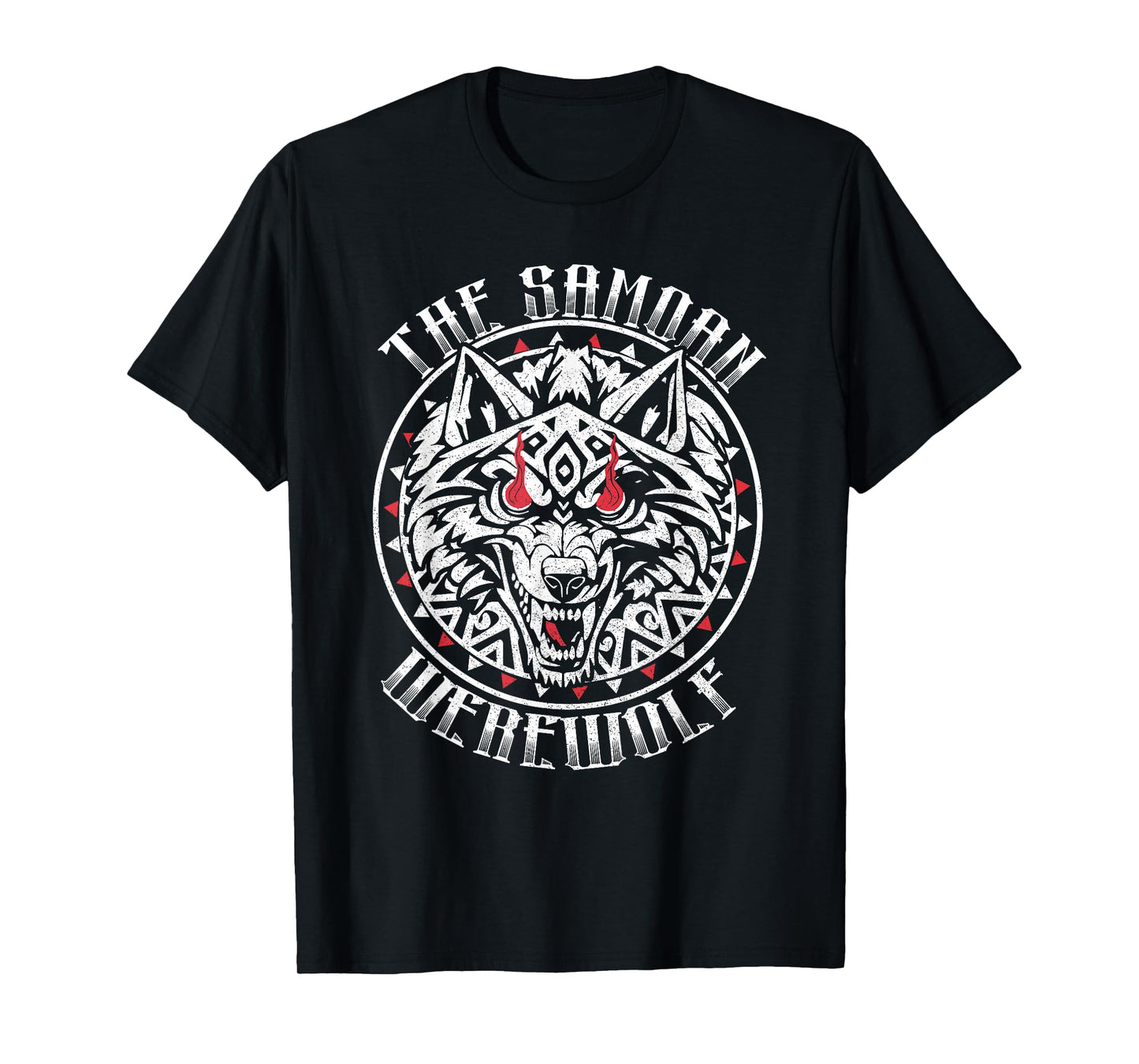 Samoan Werewolf Tattoo Graphic Red Eyes For Men T-Shirt