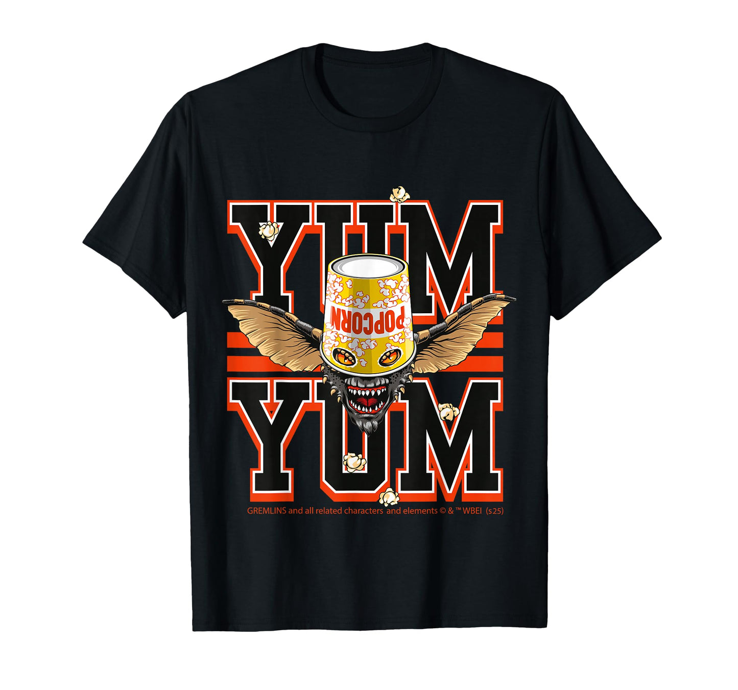 Gremlins Halloween Design Yum Yum Popcorn T-Shirt
