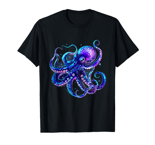 Octopus Artwork Sea Ocean Animal Lover Motif Sea Creature T-Shirt