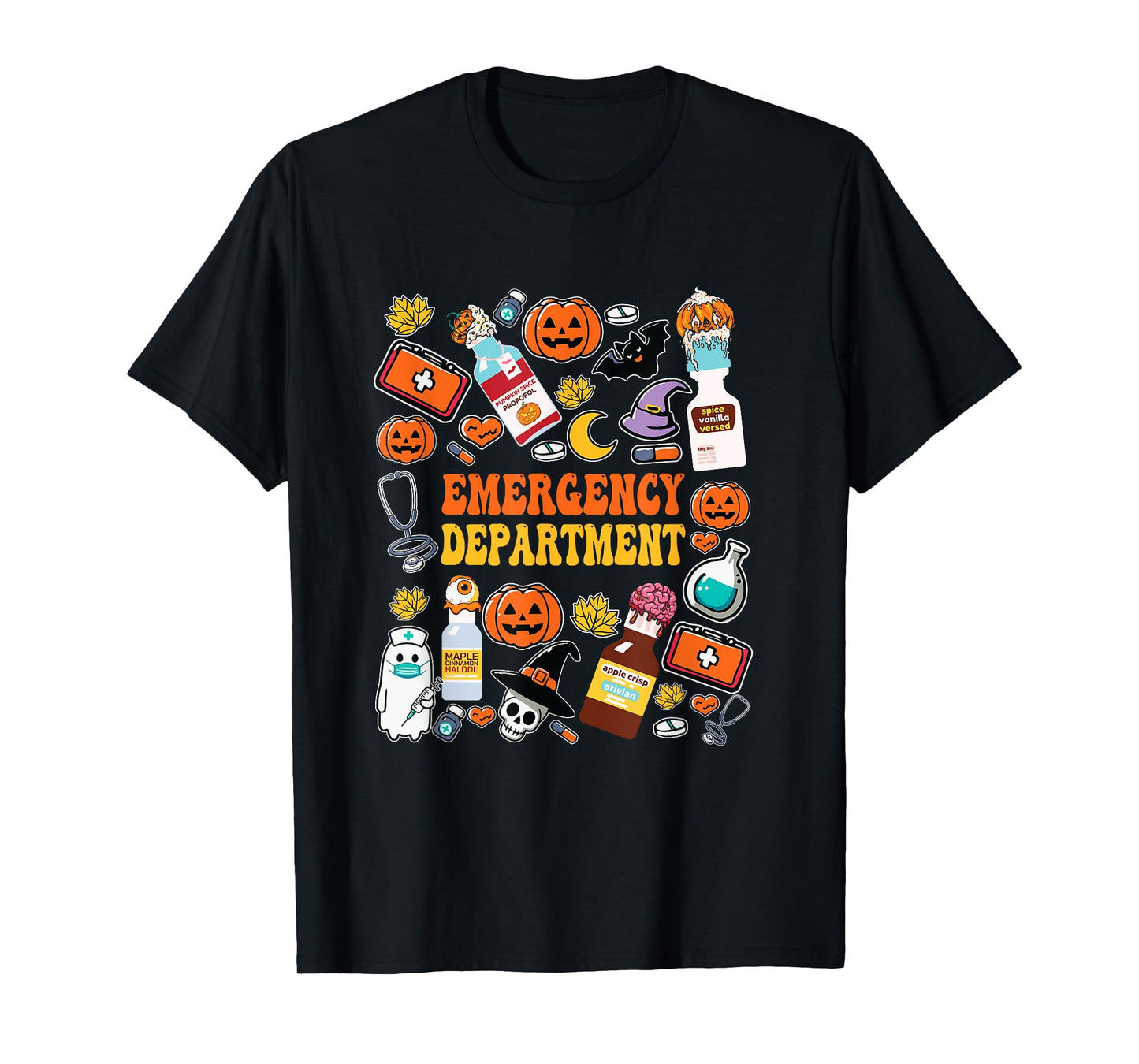 Funny Emergency Department ER Nurse Halloween Spooky Season T-Shirt