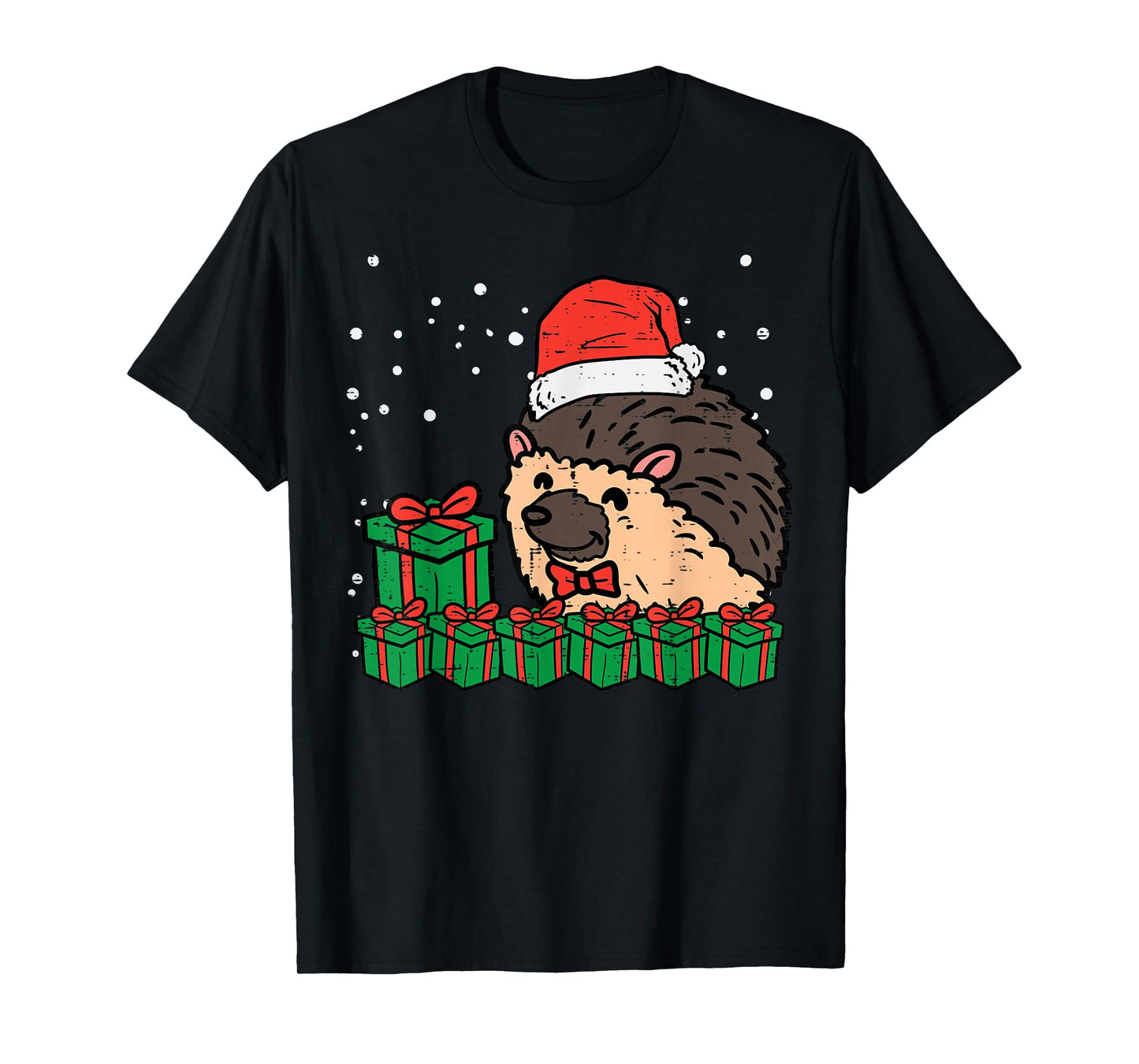 Christmas Hedgehog Santa Cute Xmas Porcupine Men Women Kids T-Shirt