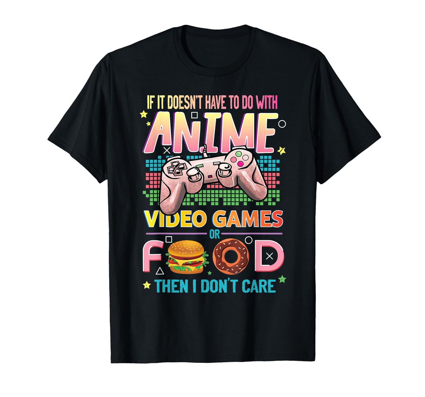Anime Video Games Food - Anime Lovers Gifts Idea Girls Boys T-Shirt Small