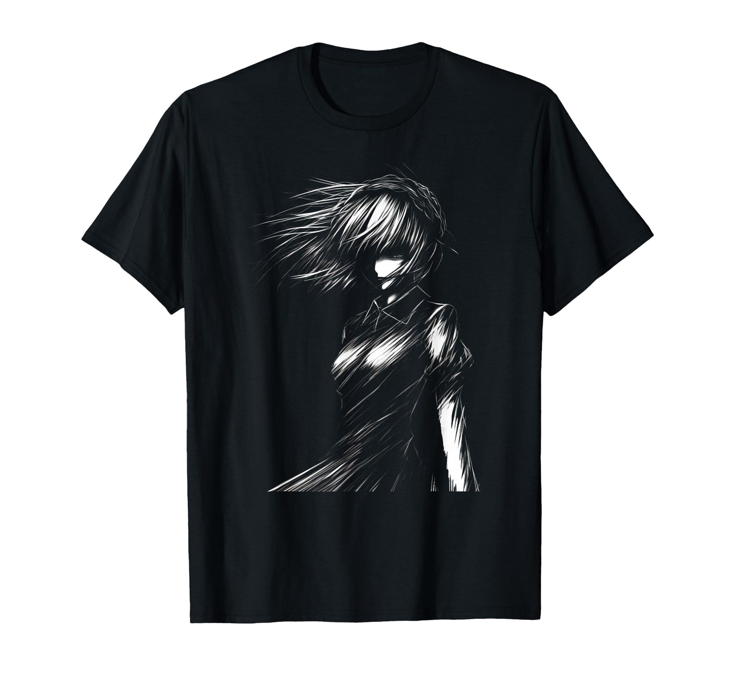 Anime and Sketching Manga Girl with a Cat Anime Lover T-Shirt