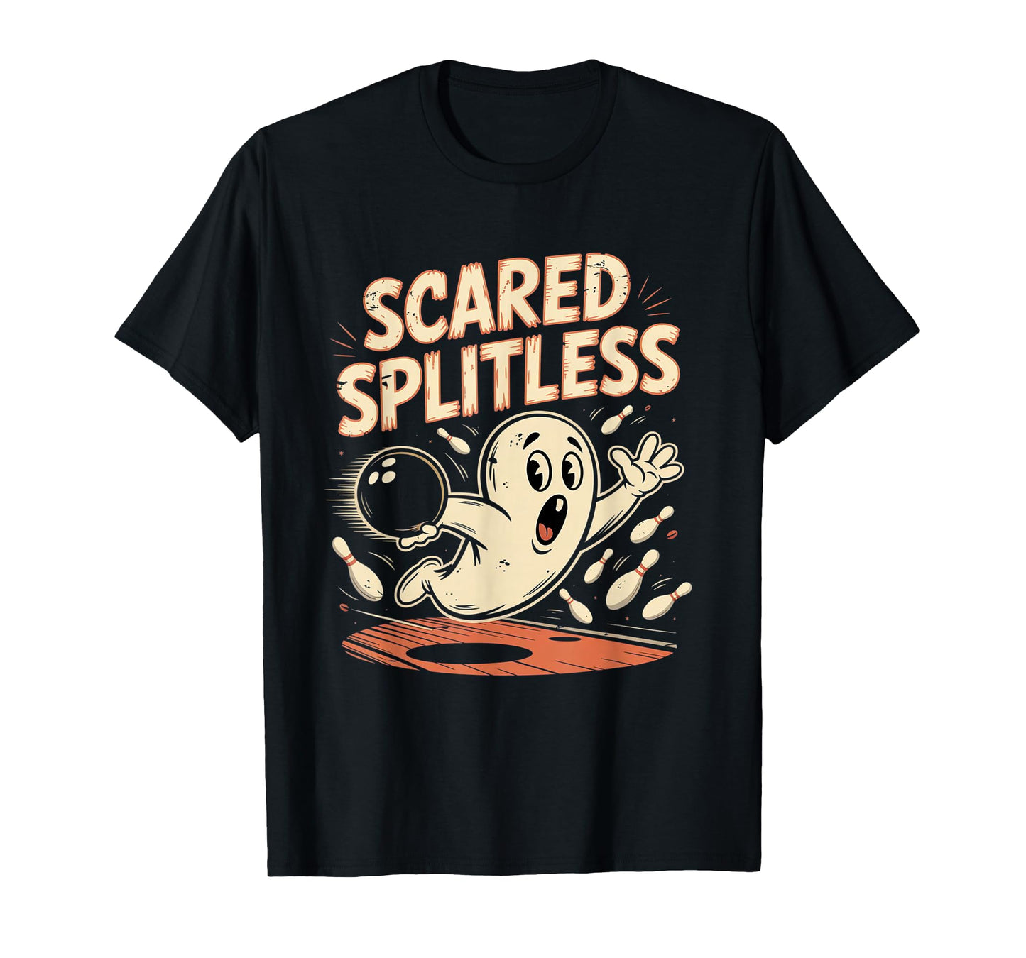 Scared Splitless Bowling Halloween Fun Design T-Shirt