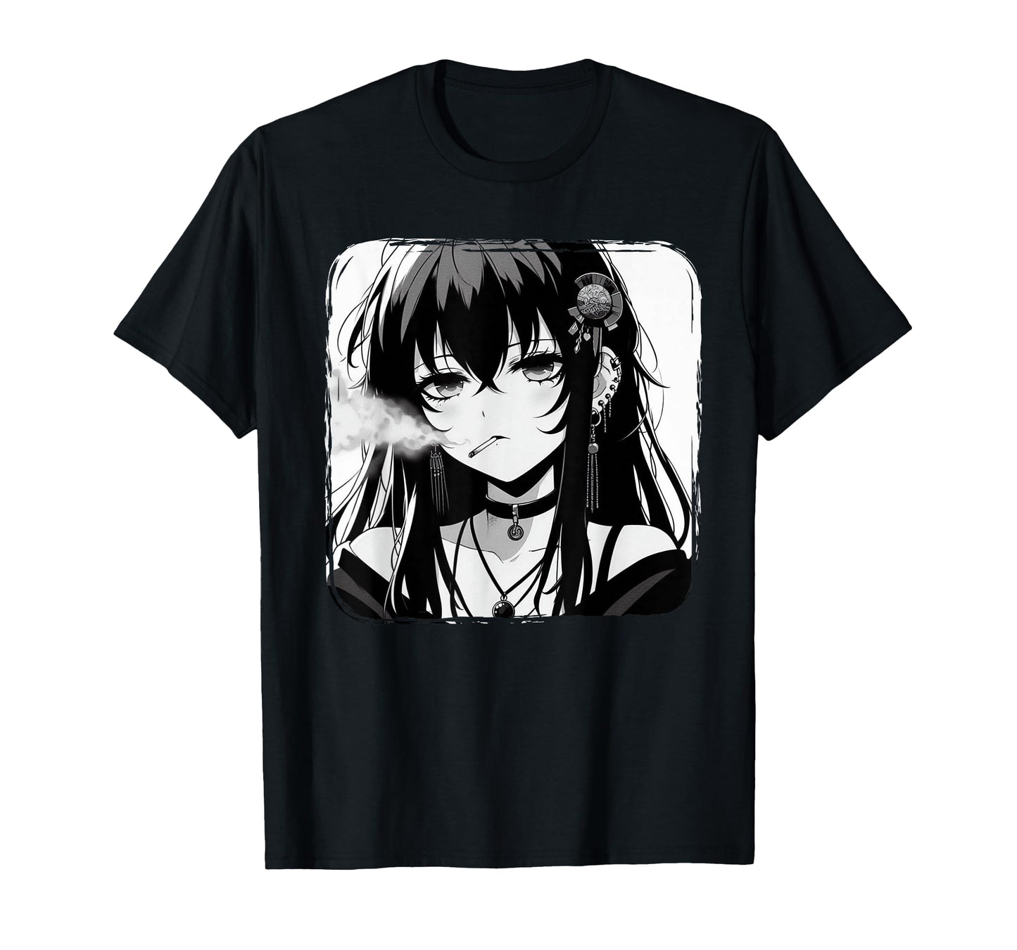 Anime Horror Girl Aesthetic Grunge Waifu Japanese Otaku T-Shirt
