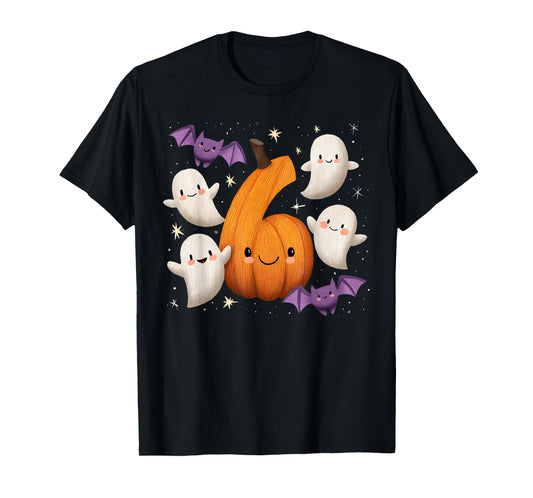 Six Seven Ghost Pumpkin Halloween Gen Z Alpha Meme Matching T-Shirt