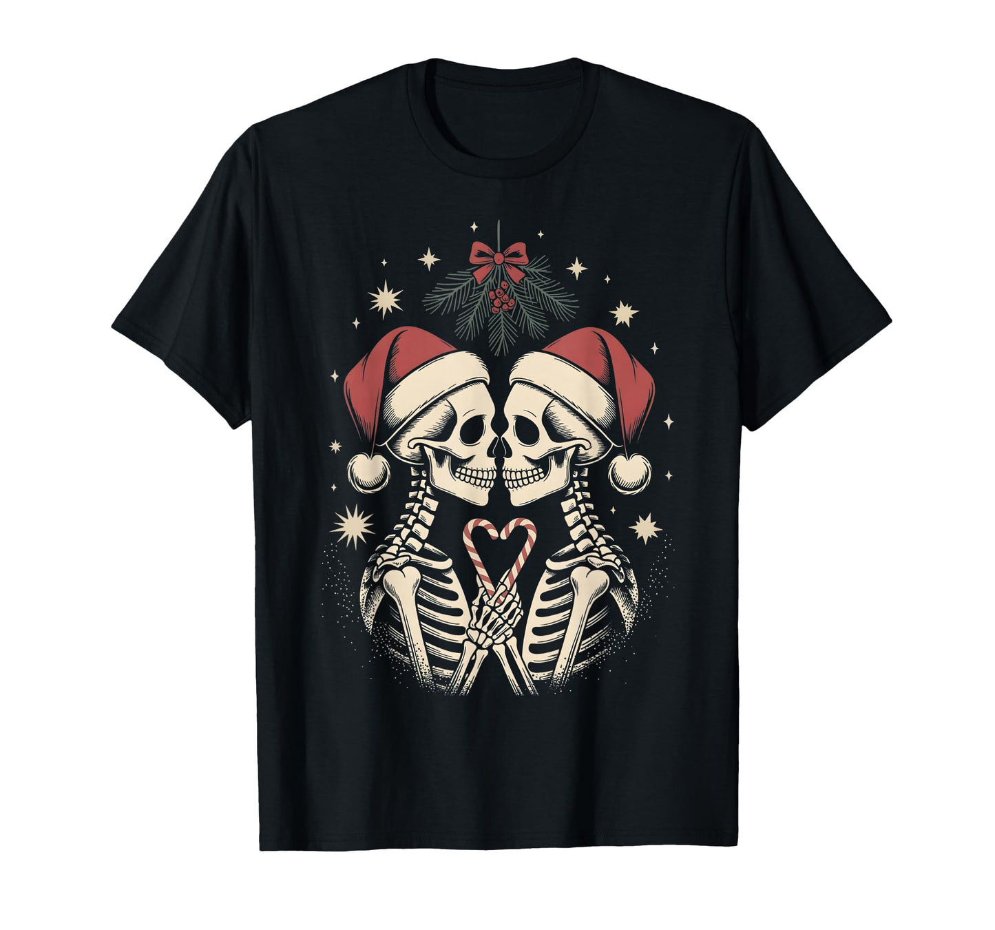 Christmas Matching Gothic Couple Dark Humor Skeleton Emo T-Shirt