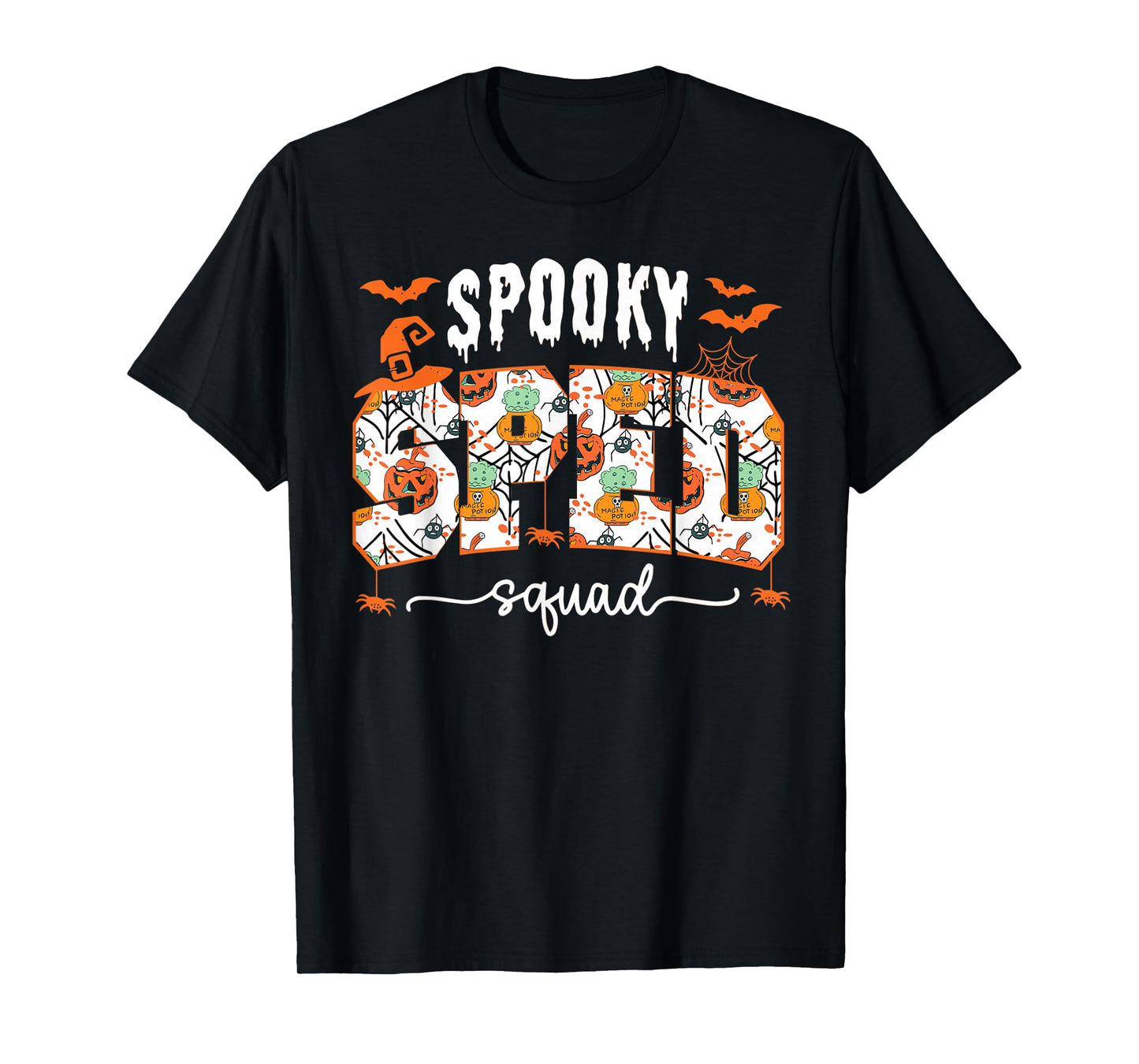 Spooky SPED Squad Special Education Teacher Halloween Ghost T-Shirt
