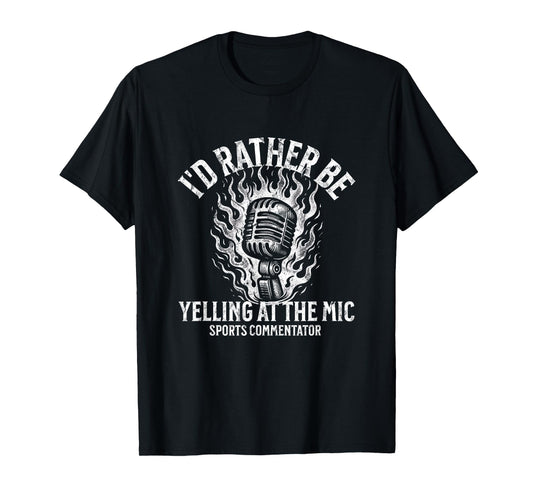 Sportscaster Podcast Host Mic Announcer Sports Commentator T-Shirt