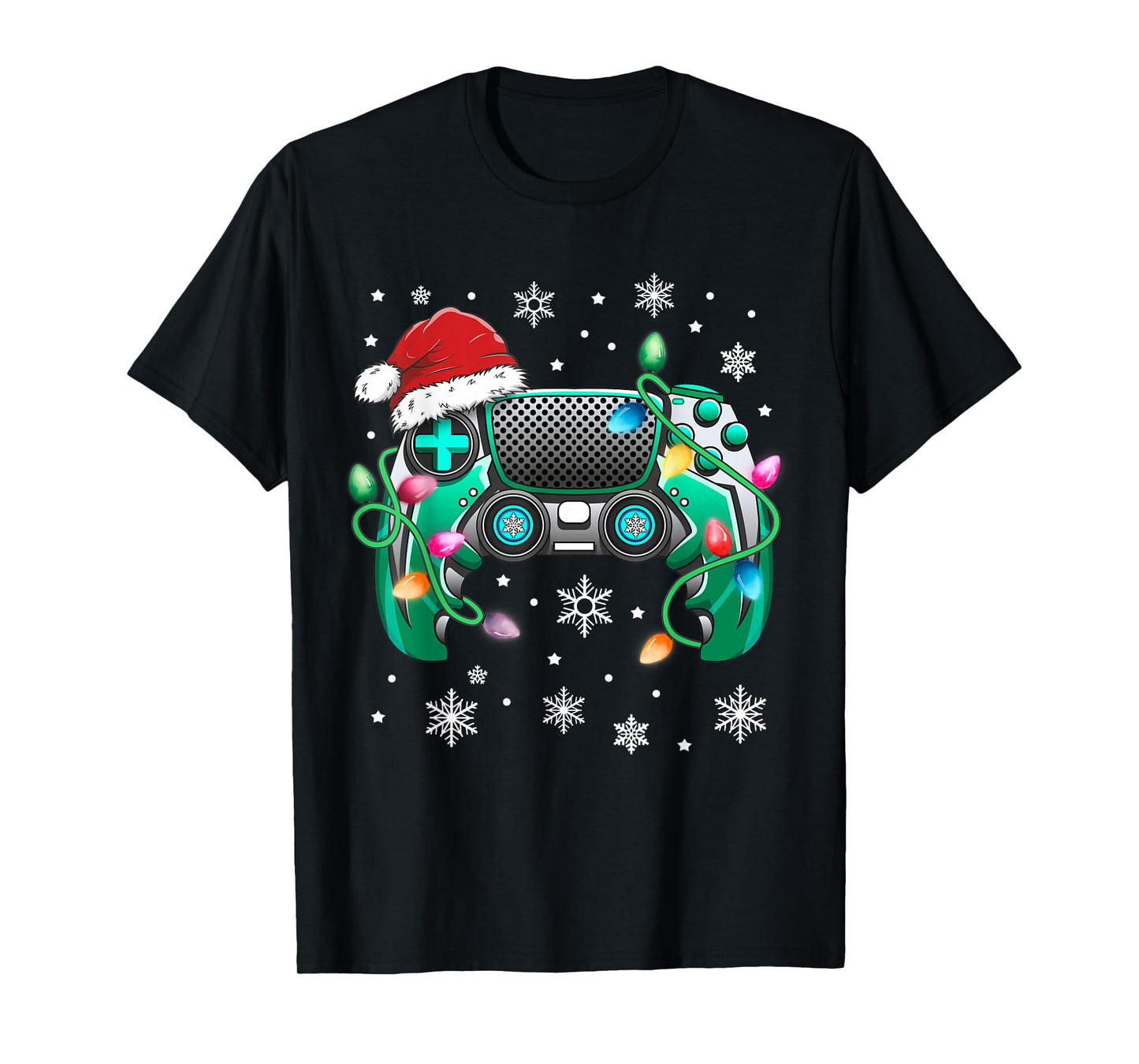 Video Game Controller Christmas Santa Hat Gamer Boys T-Shirt T-Shirt