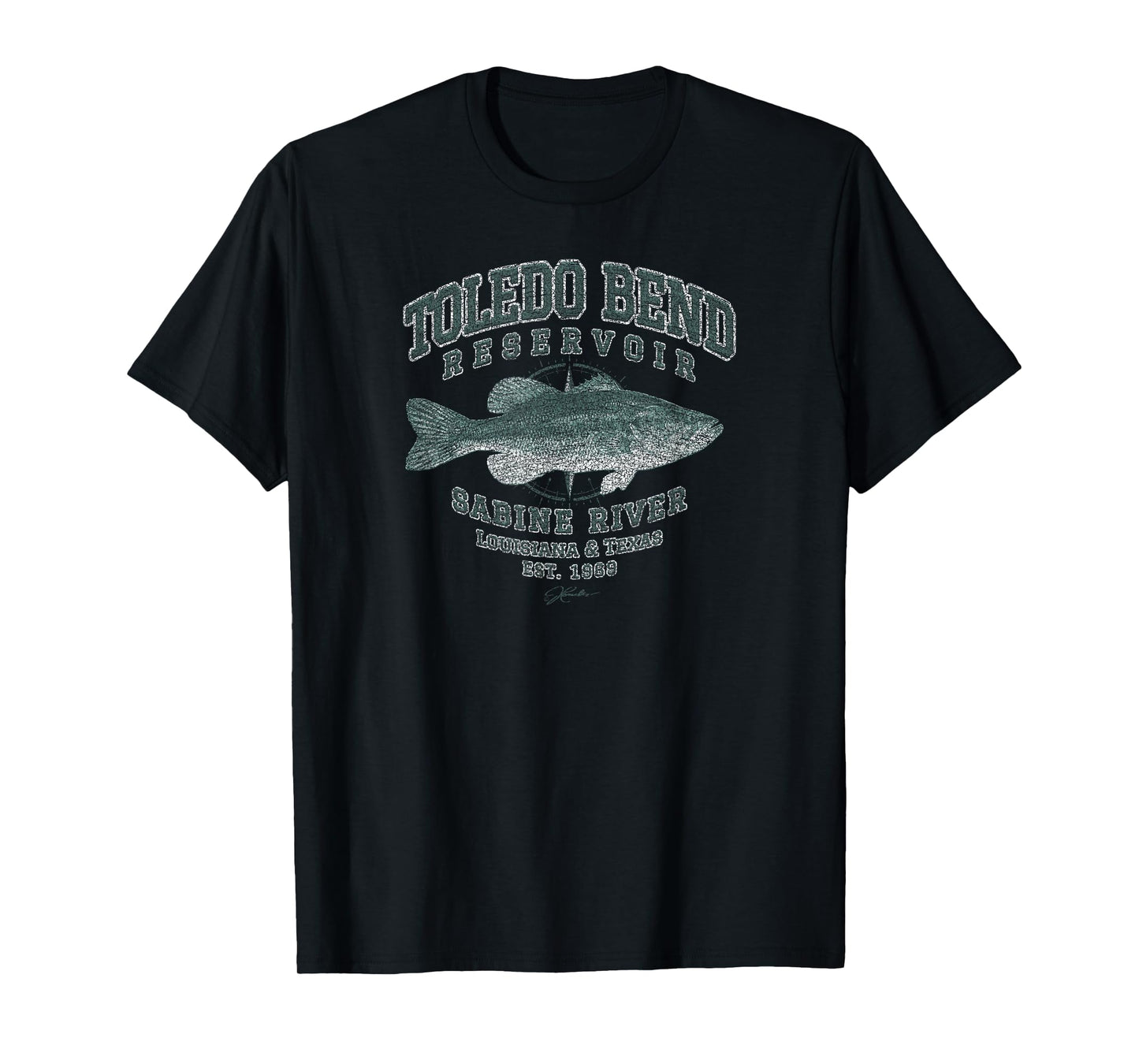 JCombs: Toledo Bend Reservoir, with Largemouth Bass T-Shirt
