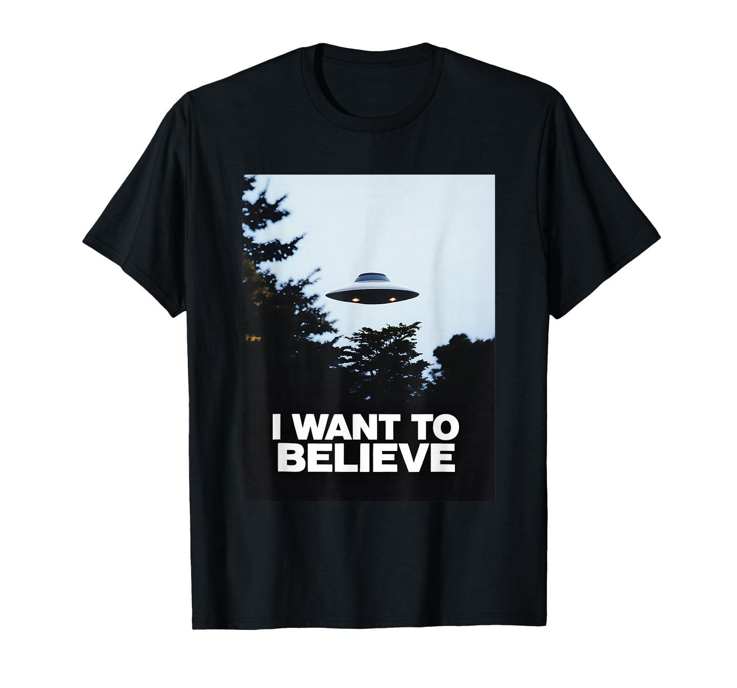 Funny I Want To Believe Classic UFO Visit Photo Encounter T-Shirt