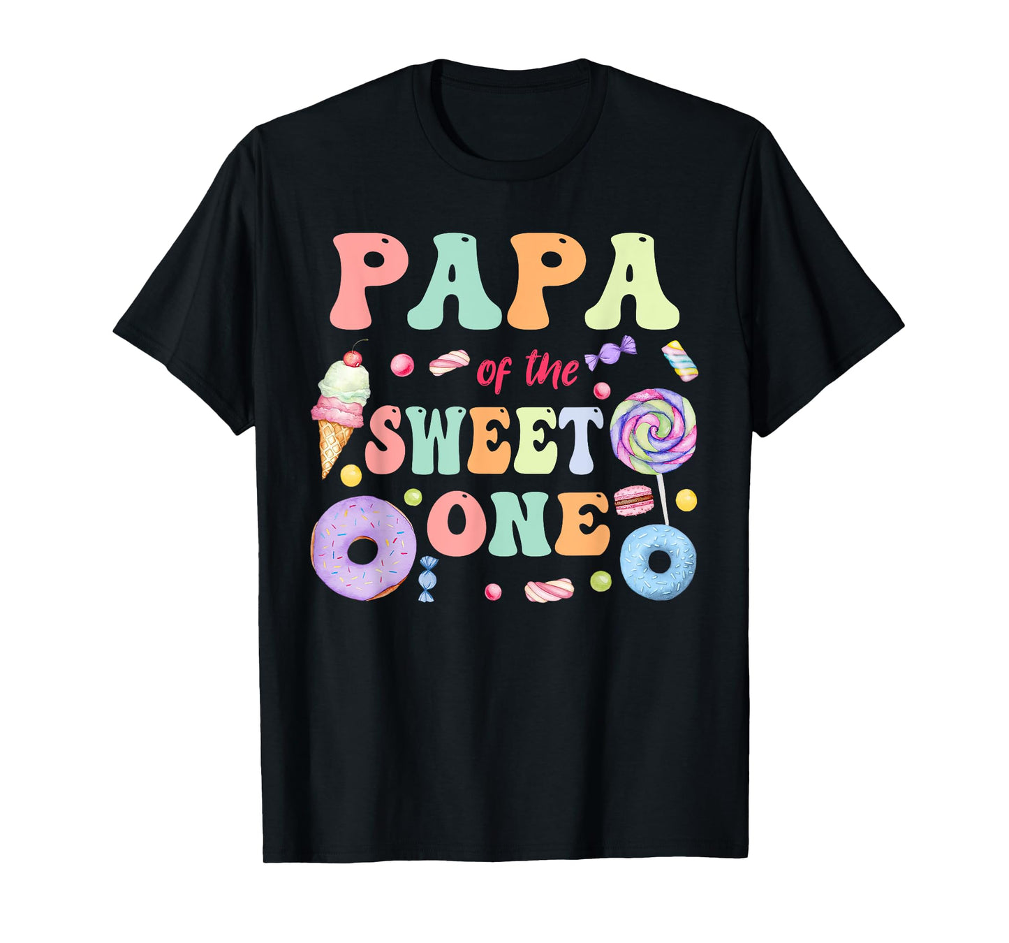 Papa of The Sweet One Lollipop Candy Birthday Party Family T-Shirt