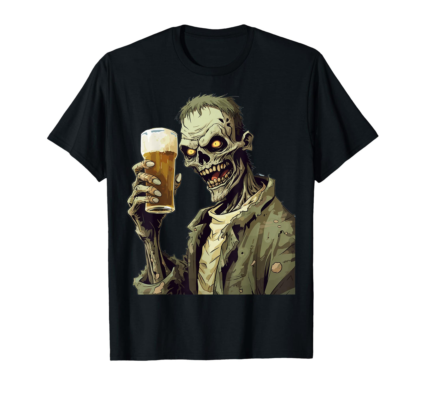 Halloween Zombie Drinking Beer T-Shirt