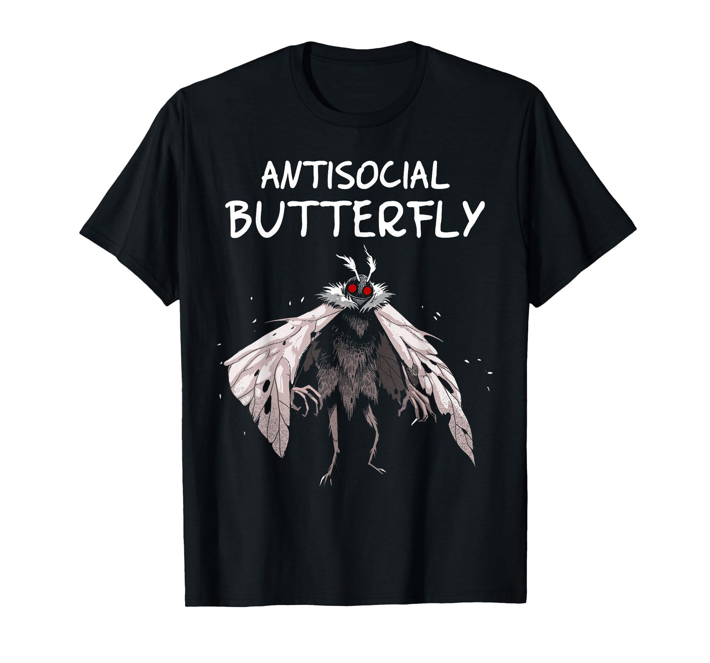 Mothman Shirt Antisocial Butterfly Introvert Cryptid T-Shirt