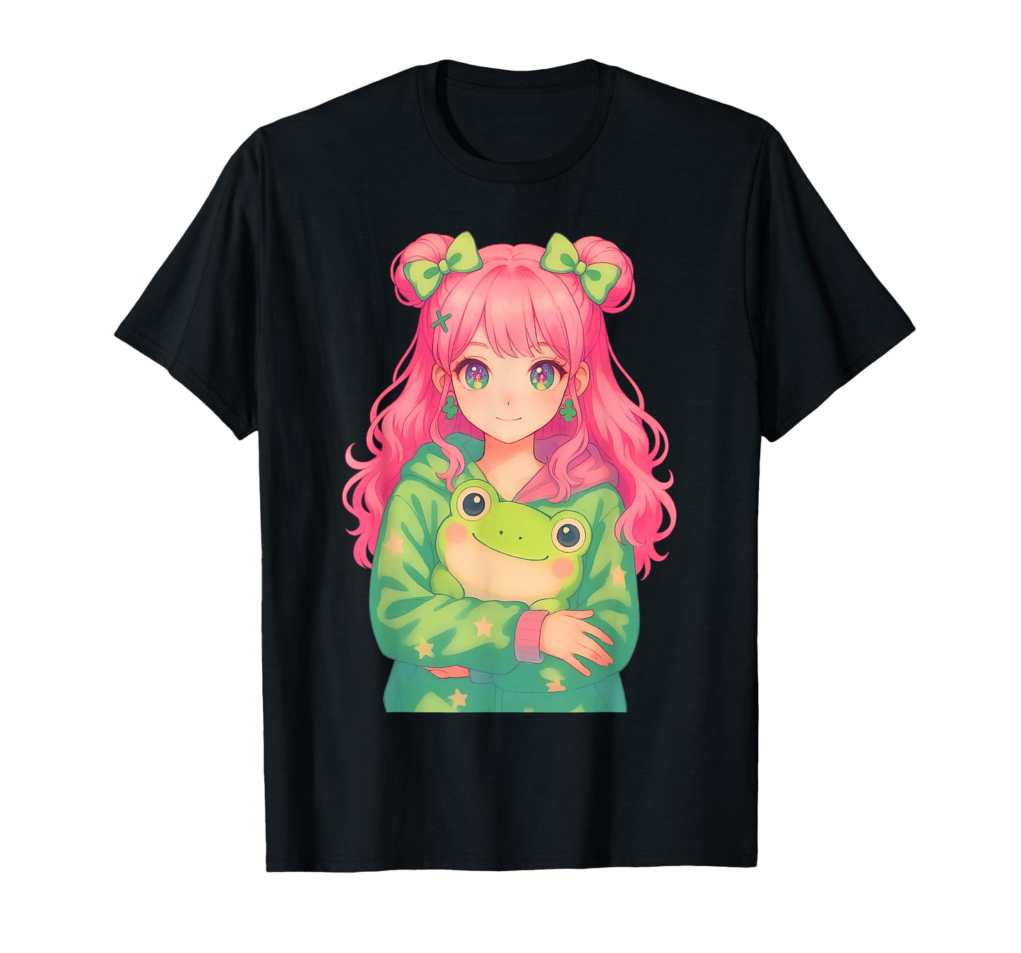 Kawaii Frog Girl | Decora Kei Anime Manga Harajuku Frogcore T-Shirt