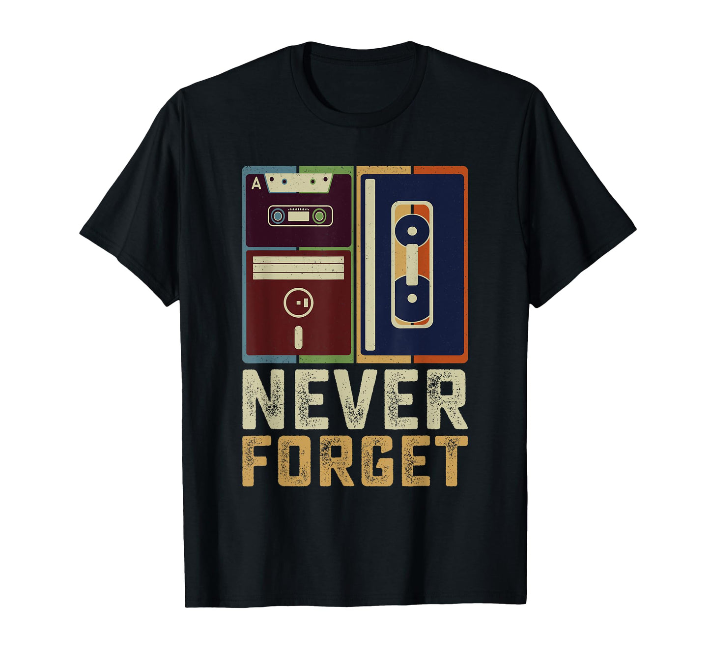 Never Forget Retro Vintage Cool 80s 90s Funny Geeky Nerdy T-Shirt