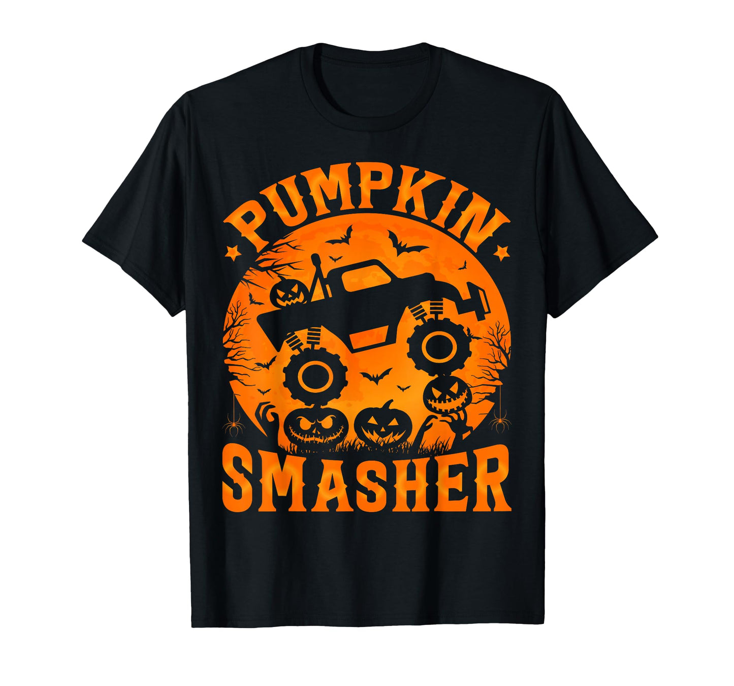 Pumpkin Smasher Halloween Monster truck Boys Halloween Kids T-Shirt