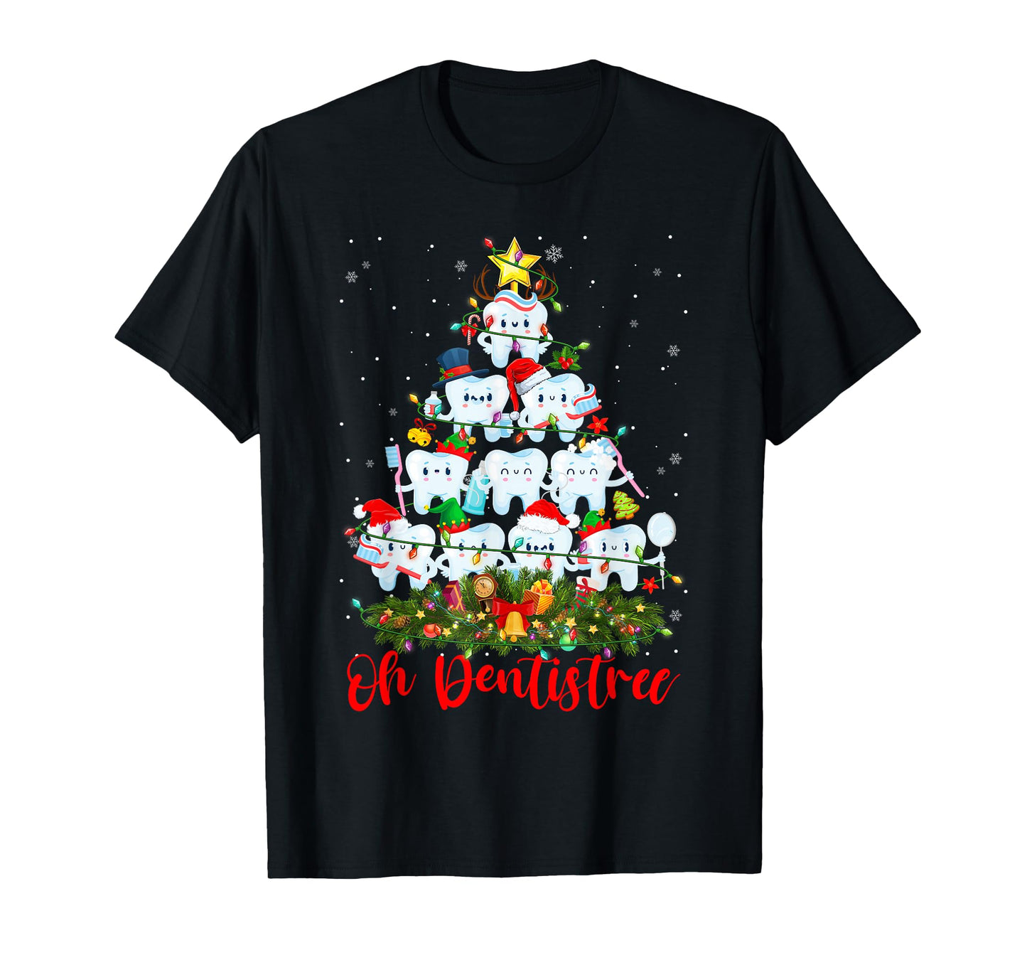Oh Dentistree Dentistry Christmas Tree Dentists Xmas Pajamas T-Shirt
