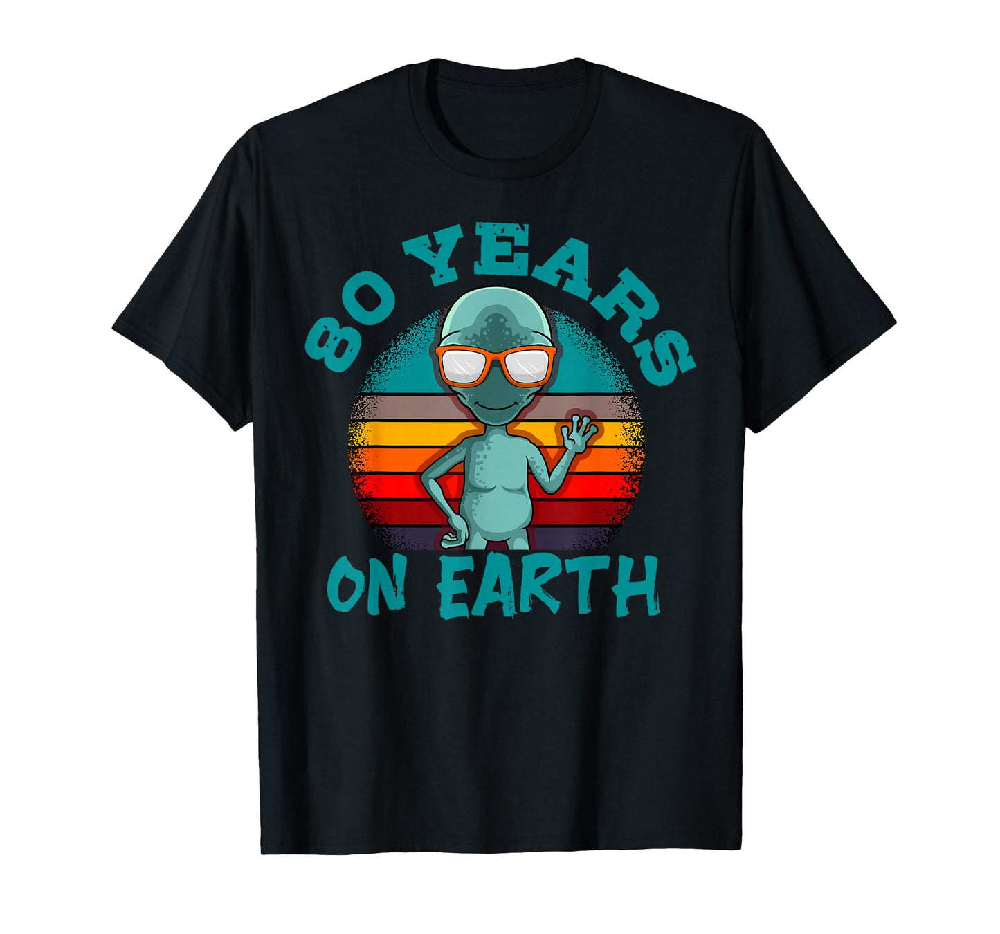 Alien 80th Birthday Party UFO Space Galaxy Traveler Cosmos T-Shirt