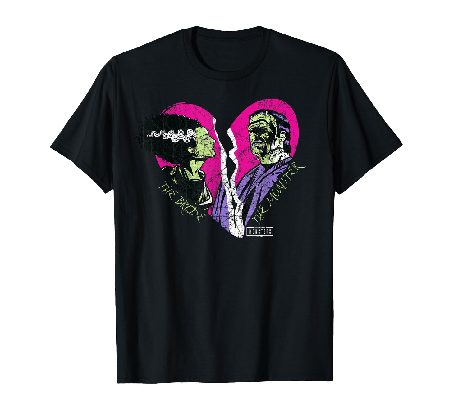 Universal Monsters The Bride & The Monster Heart T-Shirt