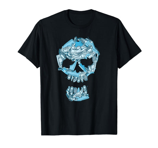 Blue Big Ol' Sneaker Head Blue Color Graphic T-Shirt