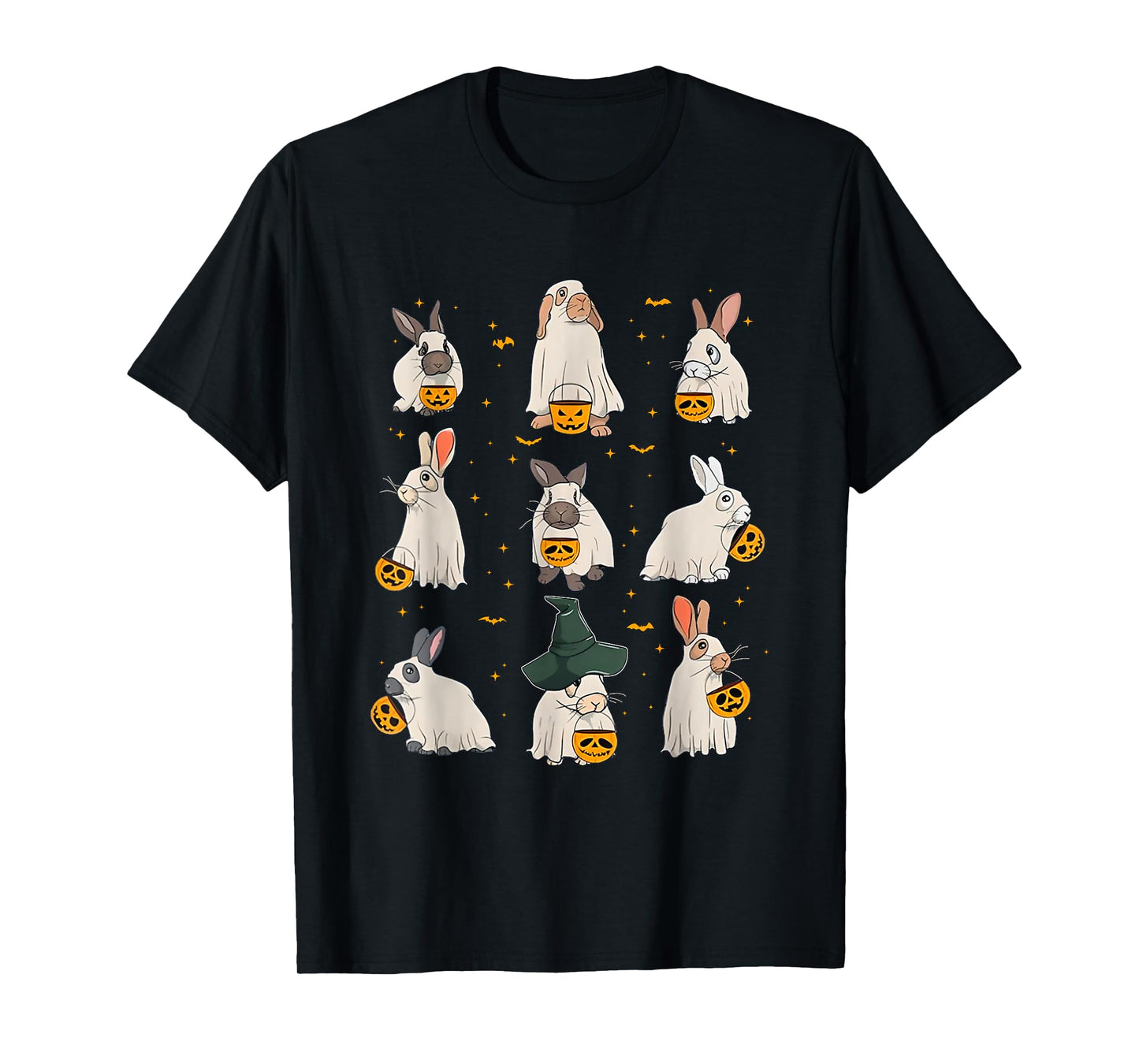 Spooky Rabbit Ghost Halloween Scary Bunnies With Pumpkins T-Shirt