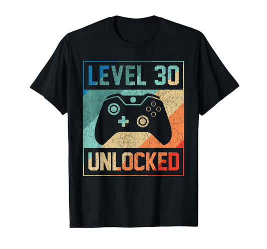 Level 30 Unlocked Video Gamer 30th Birthday Gifts T-Shirt