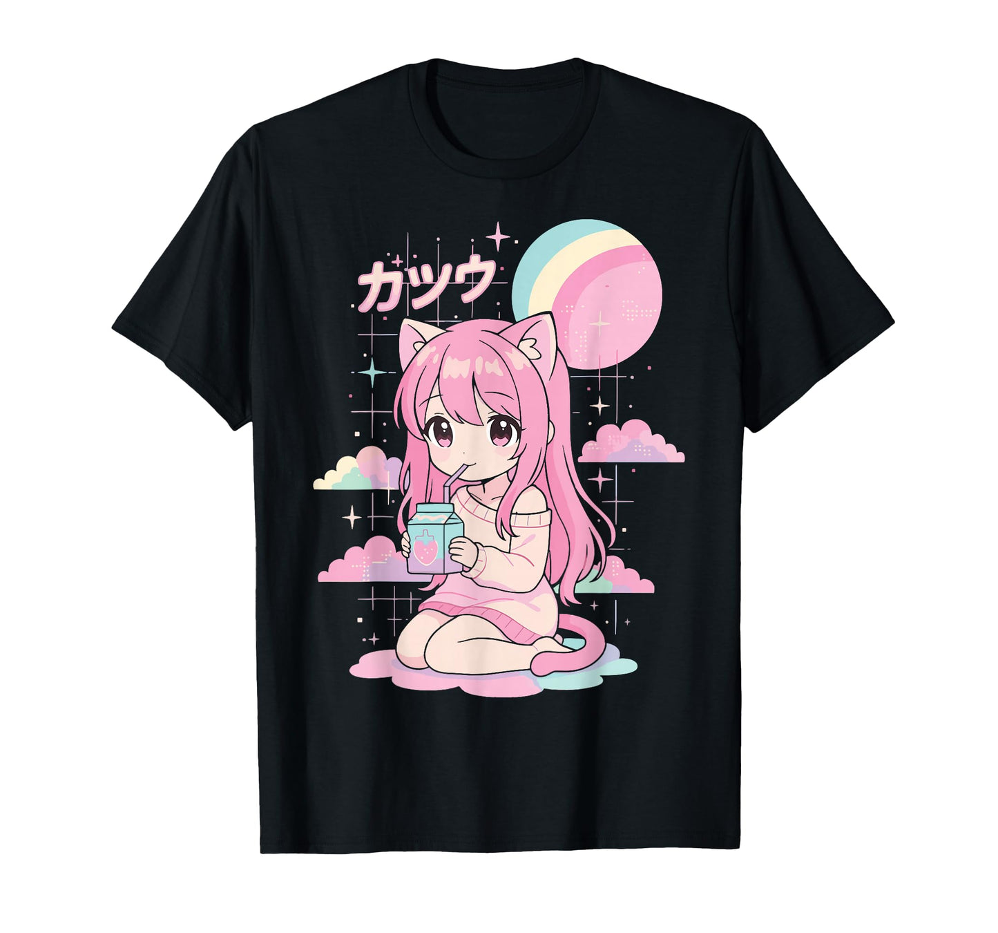 Anime Girl Strawberry Milk Kawaii Aesthetic Manga T-Shirt