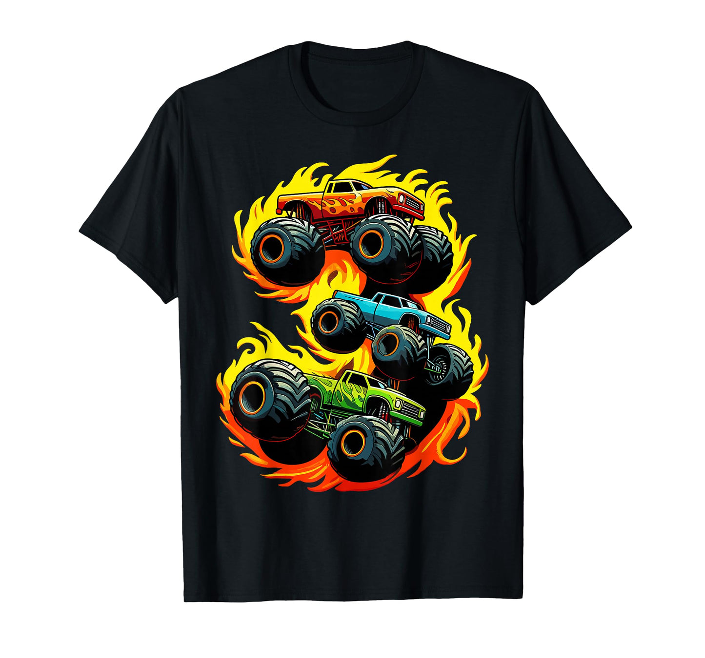 3 Year Old 3rd Birthday Boy Monster Truck T-Shirt
