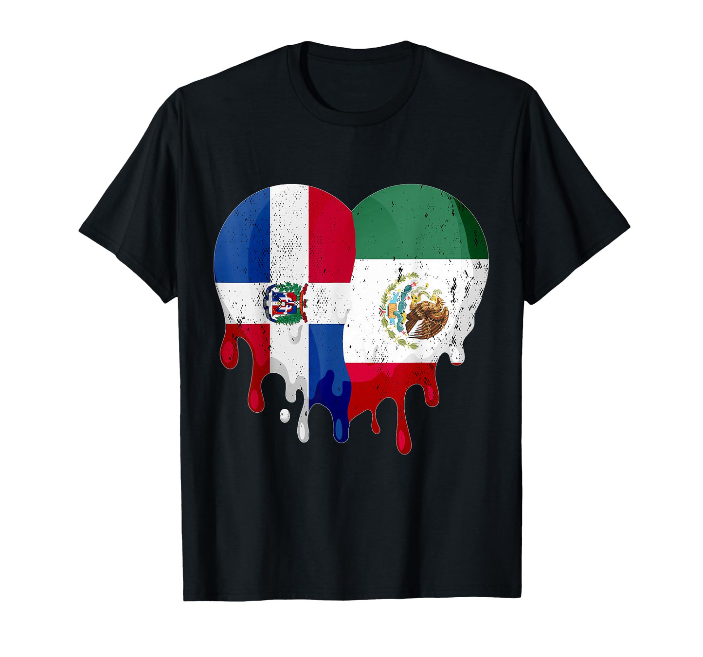 Dominican Republic Mexico Flag Heart Citizen Patriot T-Shirt